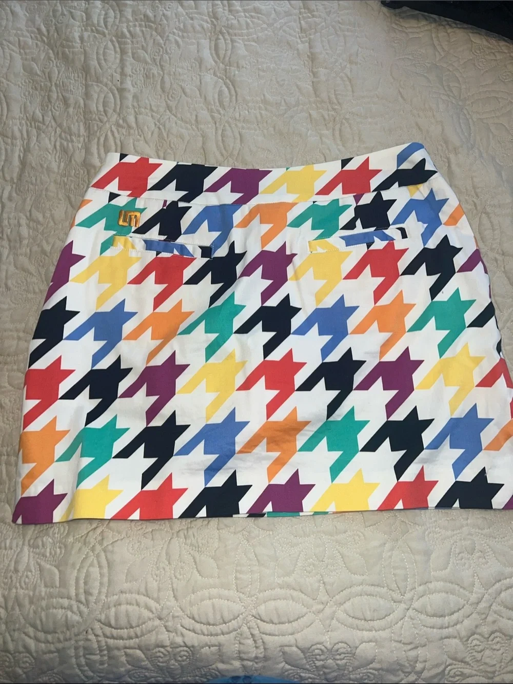 Loudmouth Ladies Multicolor Houndstooth Mini Skort Golf Tennis Pickleball
